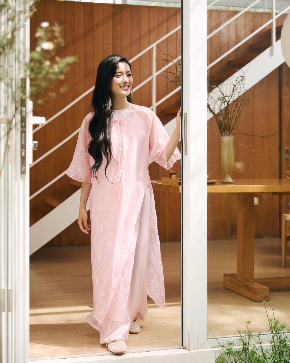 Áo Dài Nữ Cổ Tròn